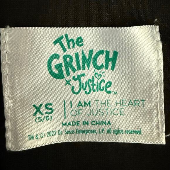 Justice Girls Grinch Varsity Sherpa Size Xs 5/6 Christmas coat jacket soft - Picture 6 of 7